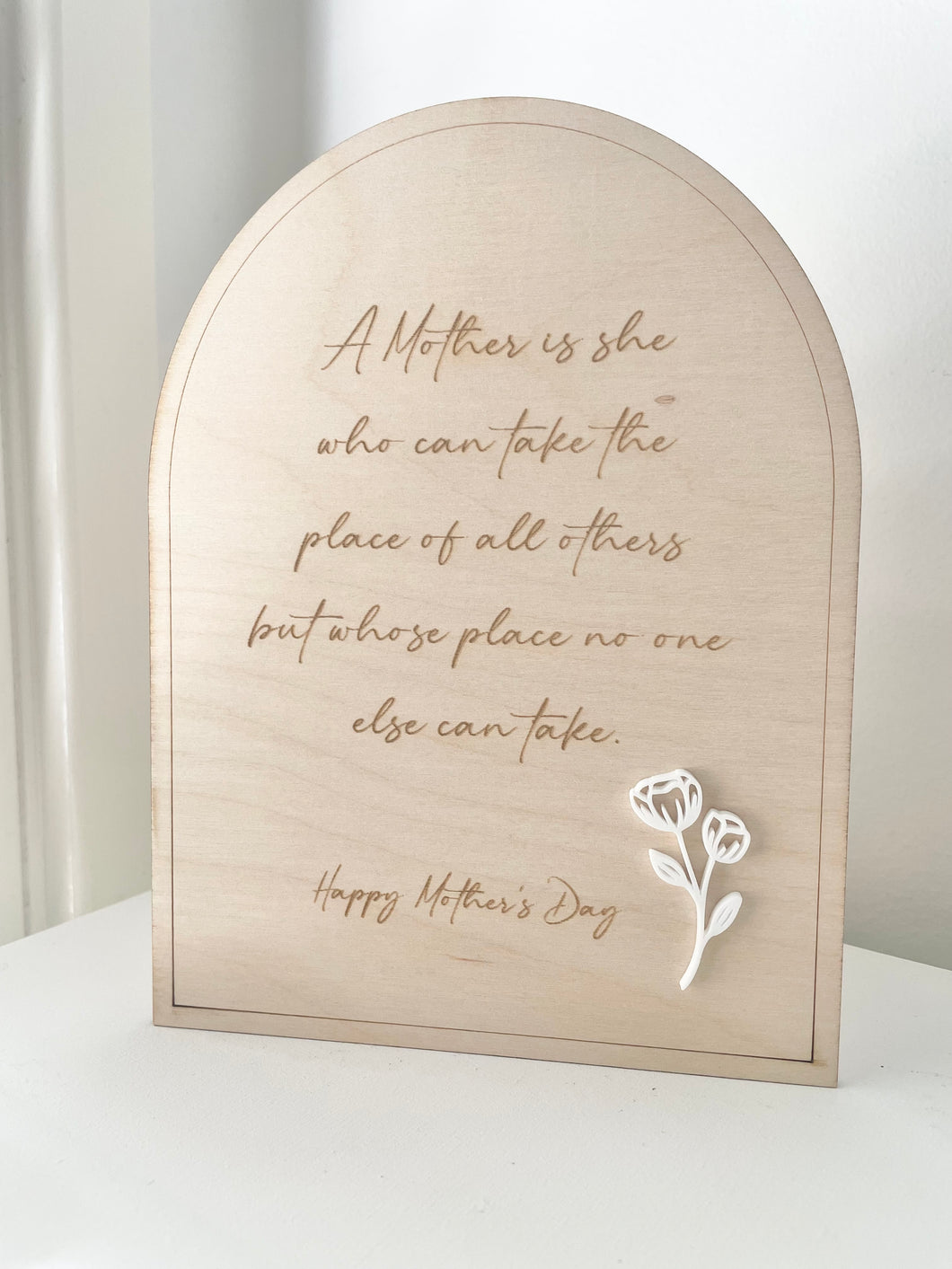 MOTHER'S DAY PLAQUE WITH FLOWER DETAIL