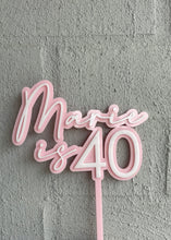 Load image into Gallery viewer, DOUBLE LAYERED NAME AND NUMBER CAKE TOPPER
