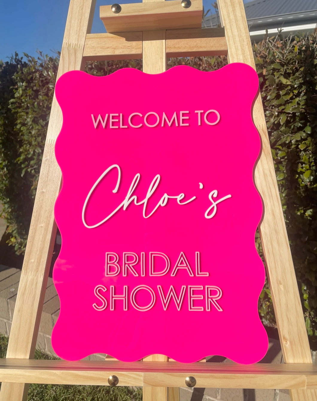 Bridal shower welcome sign | acrylic wavy bridal shower welcome sign | 3d sign