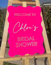 Load image into Gallery viewer, Bridal shower welcome sign | acrylic wavy bridal shower welcome sign | 3d sign
