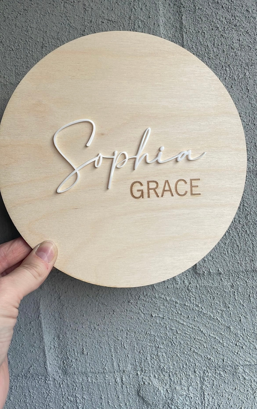 ACRYLIC & ENGRAVED PLYWOOD NAME PLAQUE