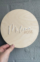 Load image into Gallery viewer, ACRYLIC &amp; ENGRAVED PLYWOOD NAME PLAQUE
