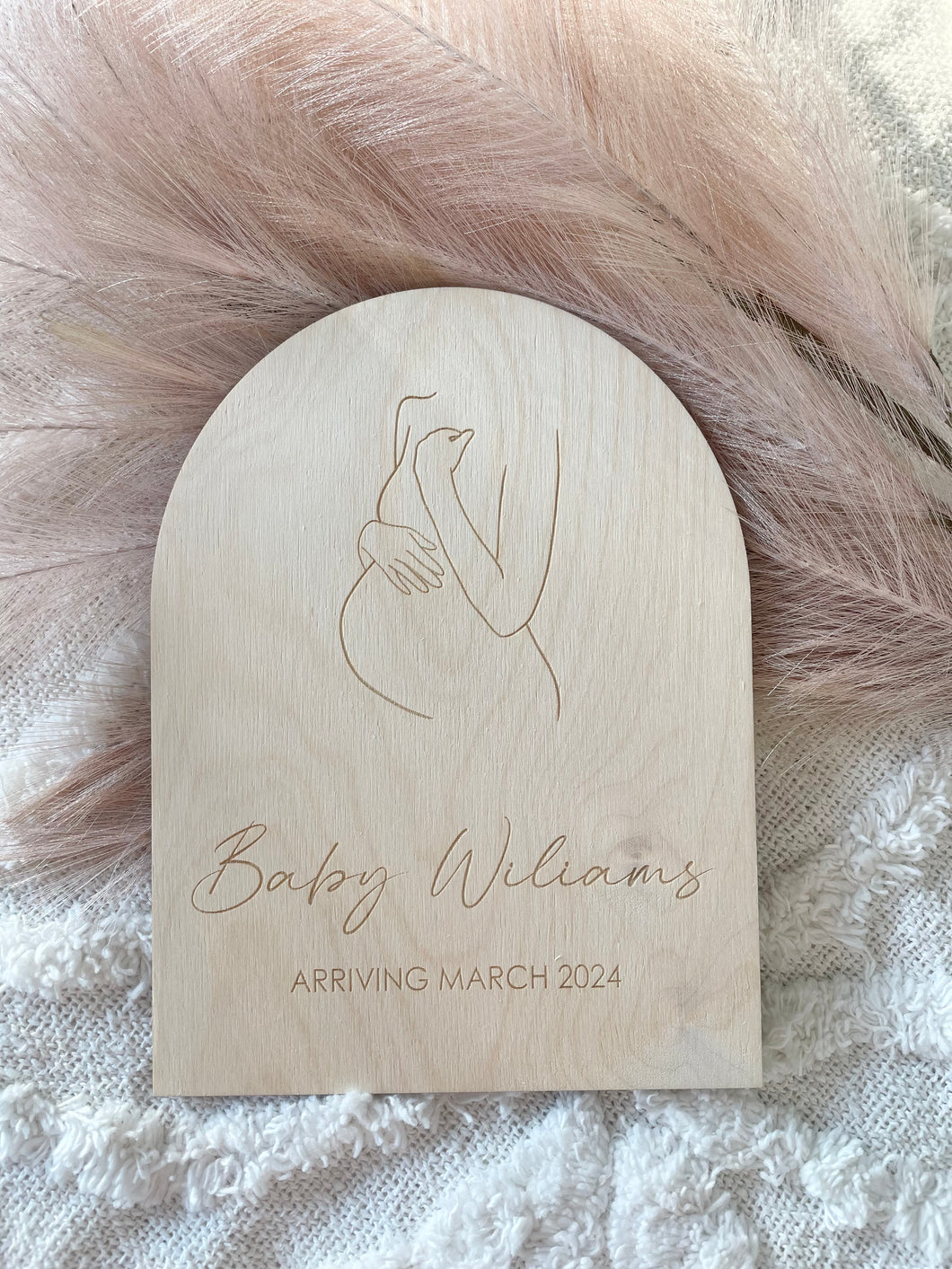 PLYWOOD PREGNANCY ANNOUNCEMENT PLAQUE