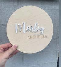 Load image into Gallery viewer, ACRYLIC &amp; ENGRAVED PLYWOOD NAME PLAQUE
