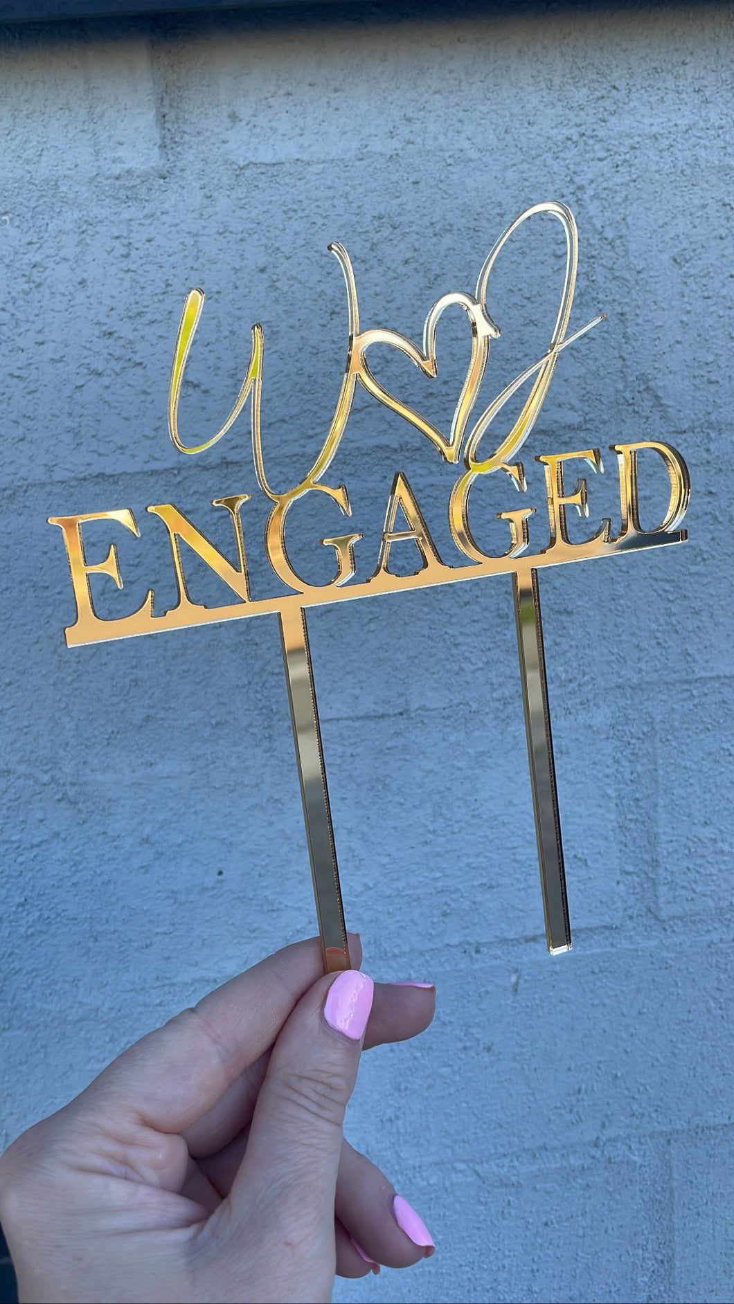 ENGAGED CAKE TOPPER