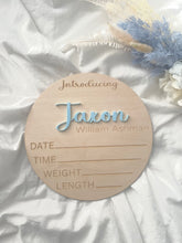 Load image into Gallery viewer, PERSONALISED BIRTH ANNOUNCEMENT PLAQUE
