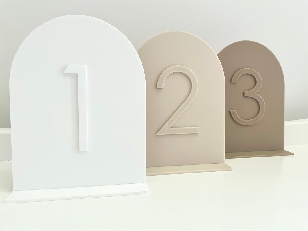 TABLE NUMBERS