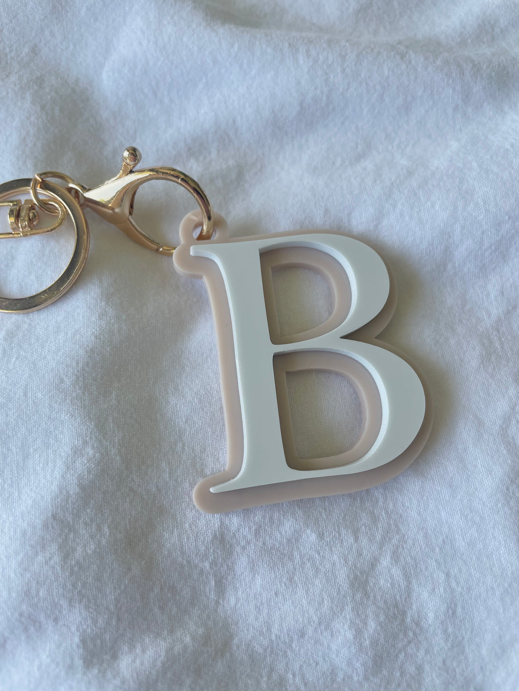 DOUBLE LAYERED INITIAL KEYRING