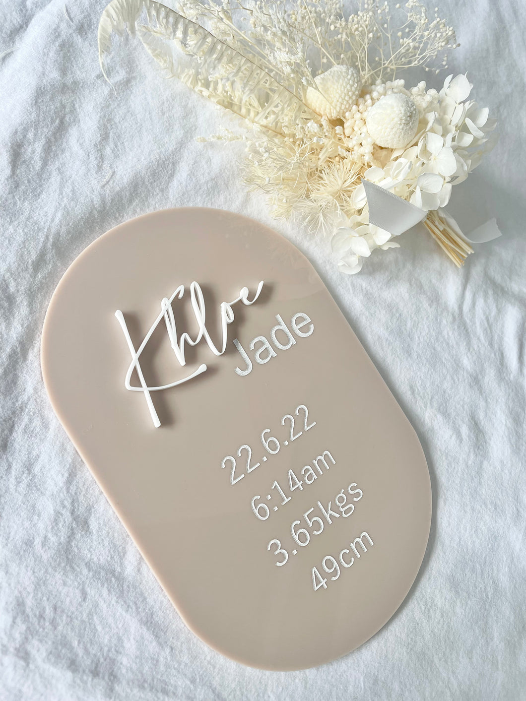 OVAL BIRTH DETAILS PLAQUE