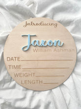 Load image into Gallery viewer, PERSONALISED BIRTH ANNOUNCEMENT PLAQUE
