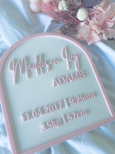 Load image into Gallery viewer, 3D ACRYLIC  BIRTH DETAILS PLAQUE
